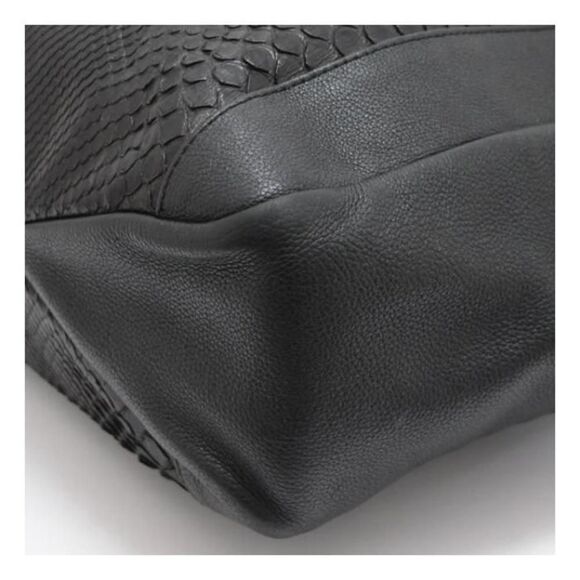 Gucci Tote Bag Black Python X Leather - Picture 2 of 5